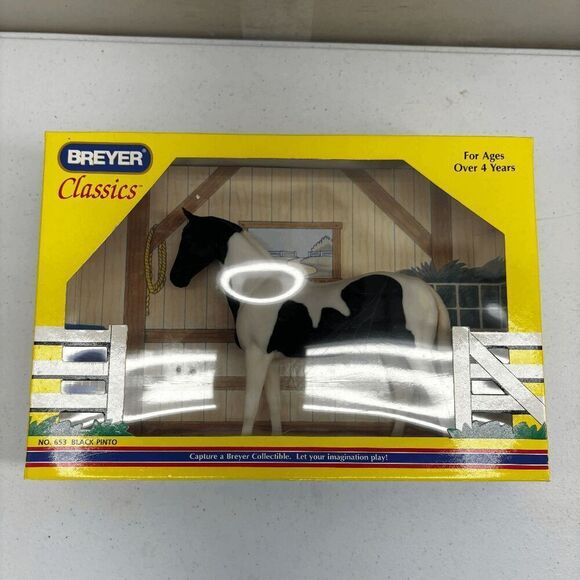 Breyer Classic Model Horse #653 Black Pinto Jet Run - New Open Box - Picture 1 of 4